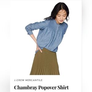 J Crew Mercantile Chambray Popover Shirt